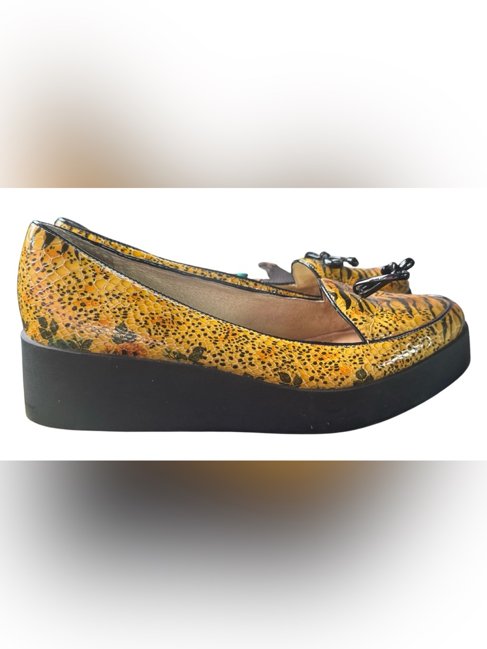 Bernardo Snakeskin & Leather Animal Print Women's Slip-On Wedge Loafers